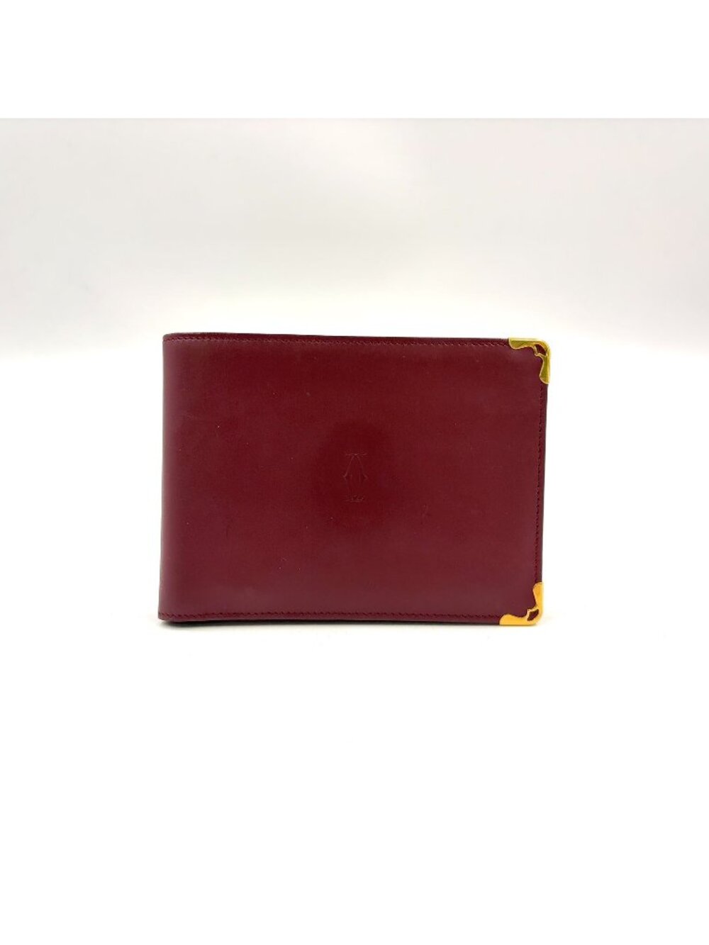 Cartier Must Line Leather Bordeaux Bifold Wallet Gold